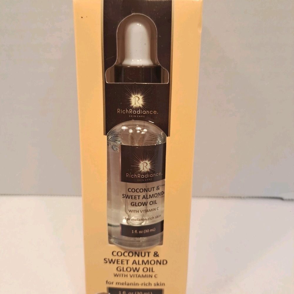 NEW Rich Radiance Skin Care Coconut & Sweet Almond Glow Oil W Vitamin C 1 Oz
